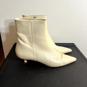 Aeyde Cream Sofie Leather Ankle Booties